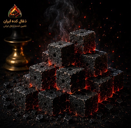 نمای نزدیک ذغال قلیان