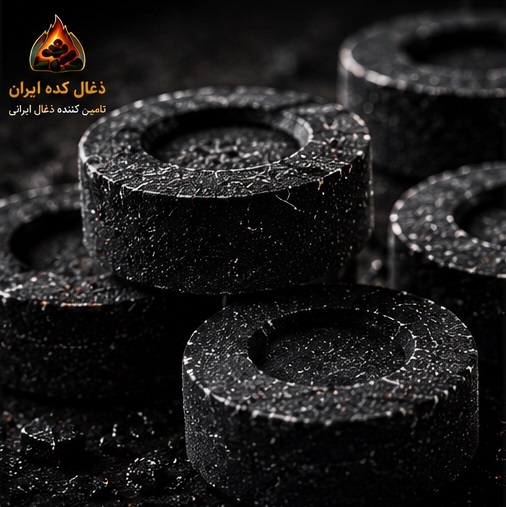 نمای نزدیک ذغال قرصی