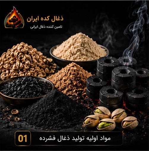 مواد اولیه تولید ذغال فشرده