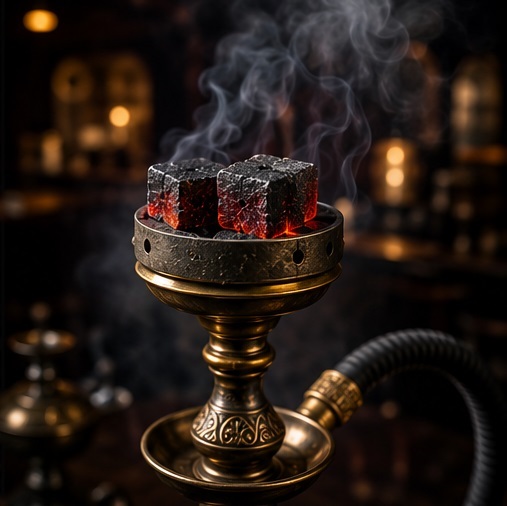 نمای نزدیک ذغال شش گوش
